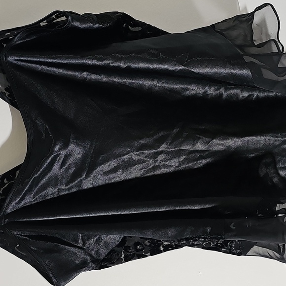 Sastanza Sexy Womens Body Suit In A XXL Black Wimsagoth burnOut veLvet And satin - Picture 6 of 9